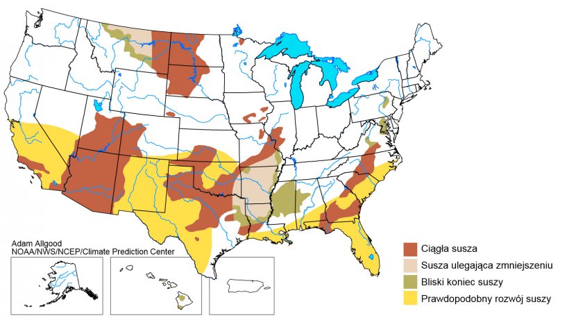 Sezonowe susze w USA: 21 grudnia - 31 marzec, 2018
