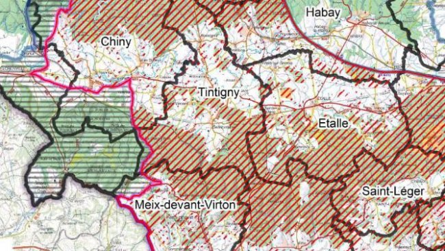 Map of the areas were the circulation will be forbidden as of October 4th, 2019.