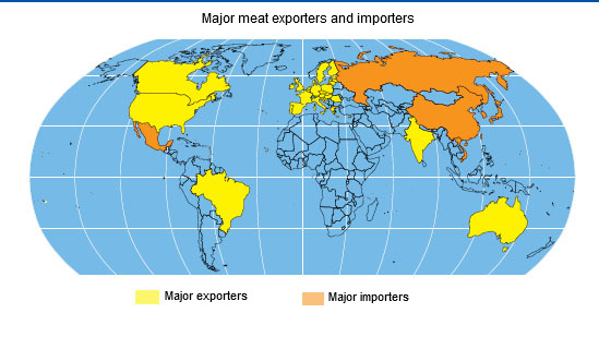 Major meat exporters and importers