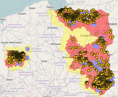 ASF u dzików - stan na koniec sierpnia 2020r.