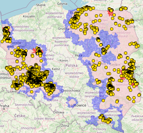 Przypadki ASF u dzików od początku 2023r.